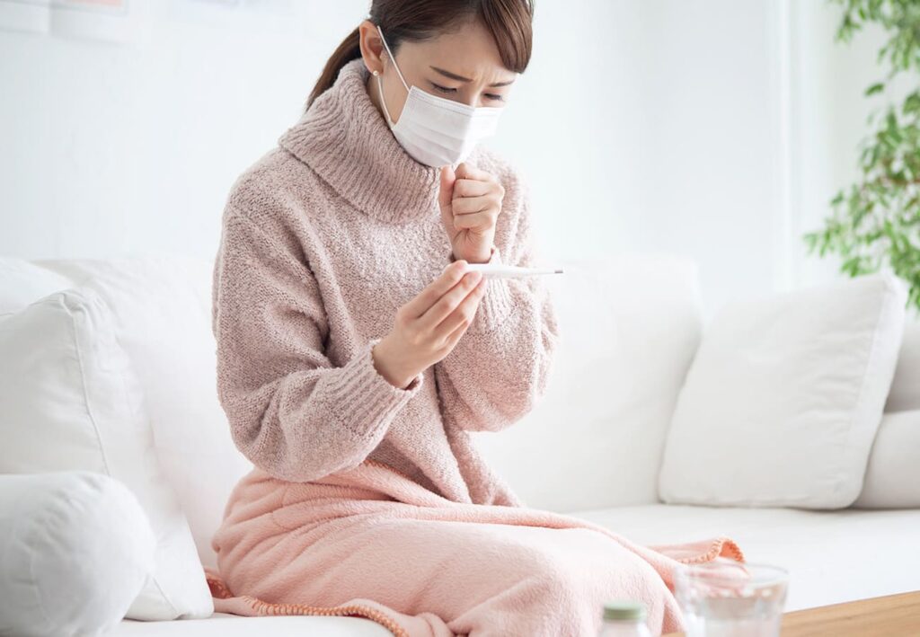 風邪の女性